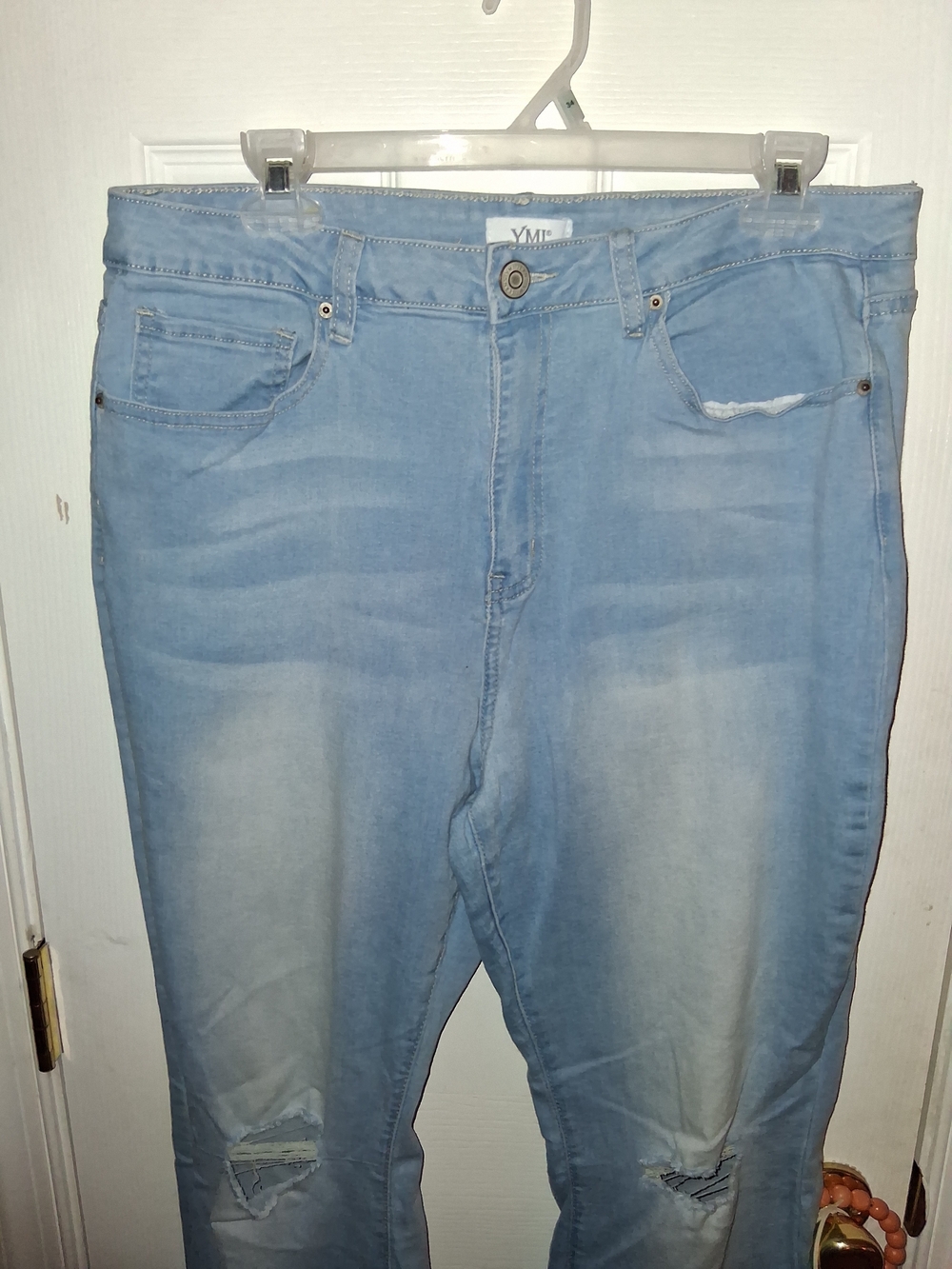 YMI Light Blue Distressed Flare Jeans - Picture 4 of 6